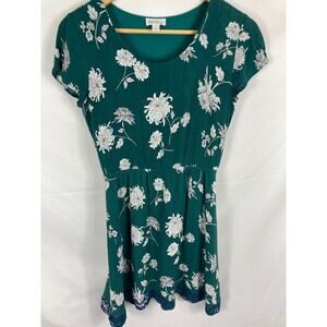 Market & Spruce Floral Print Green Dress Size XS